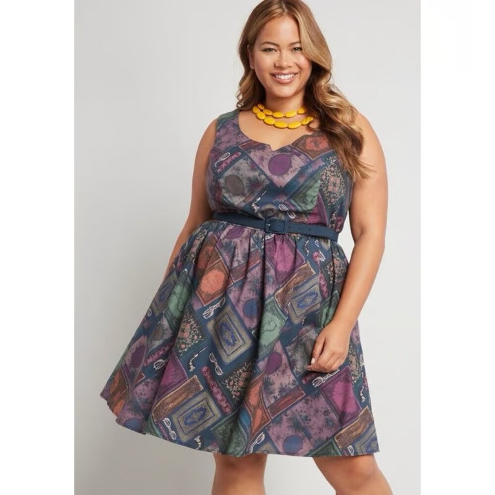 Modcloth To Thrill A Mockingbird Book Library Print Sleeveless Mini Dress